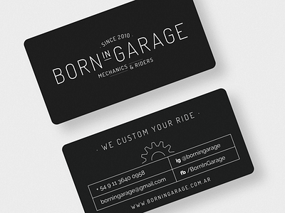 Born In Garage - Business cards