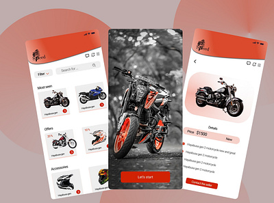 Motorcycles App [UI/UX] app design logo ui ux