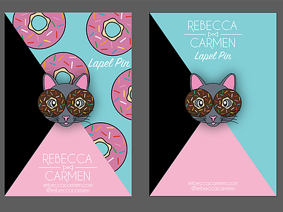 Doughnut Kitty Lapel Pin & Backer Card branding cat donut doughnut flair kitty lapel pin wip