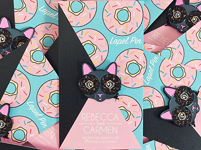 Finished Doughnut Cat Pin branding cat doughnut lapel pin pin pin game