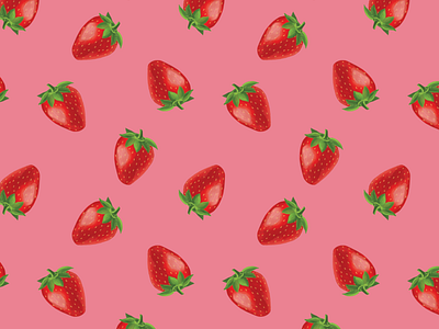 Strawberry Swing fruit illustrator pattern pink repeat strawberry