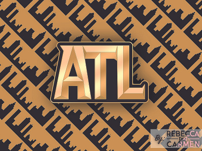 ATL Lapel Pin 3d atl atlanta custom type flair gold lapel pin pin type