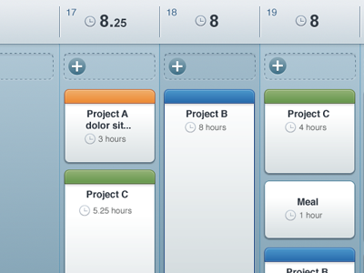 iPad Time Tracking colorful hours ios ipad project projects time tracking ui ux