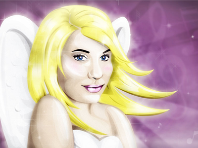 Angel Larissa angel blonde blue eyes illustration music photoshop purple shine sparkle vector