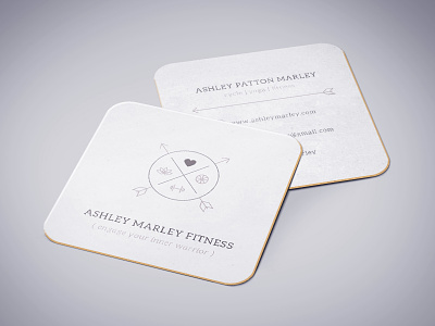 Business Card Fitness Logo brown business card hipster logo square thin type
