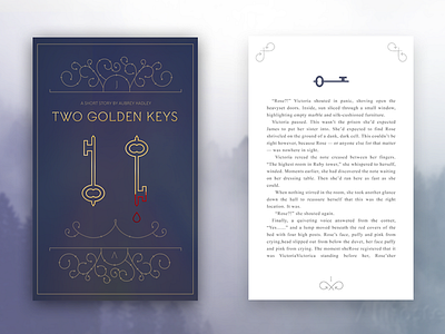 Two Golden Keys blood book cover flourish gold graphic key novel print purple story two