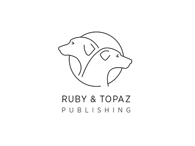 Ruby & Topaz Publishing animal books dog dogs line logo novel print thin vector