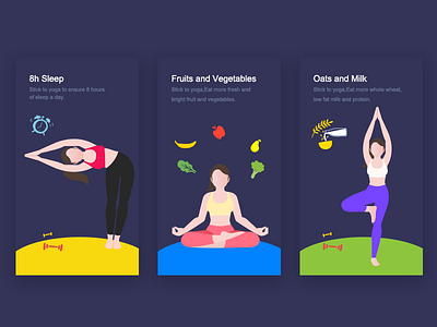 Yoga and diet illustration