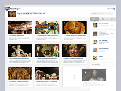 Open Assembly | Course Builder art history education learning oer open educational resources ui ux web web design