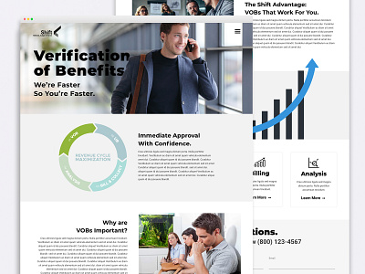Shift | Verification of Benefits billing charts design healthcare infographic ui ux web web design web layout