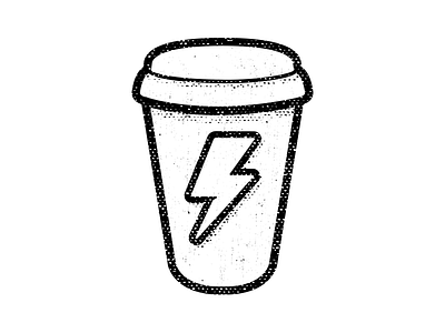 Coffee Magnet bolt charge coffee energy halftone lightning