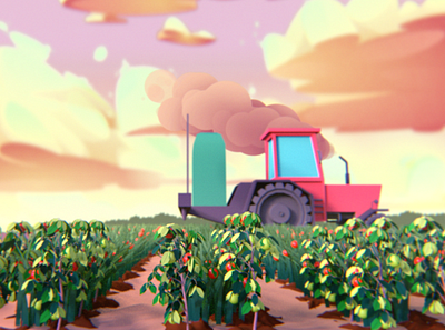 Crops after effects after effects cinema4d cinema 4d cinema4d crop design illustration plant tomato tractor