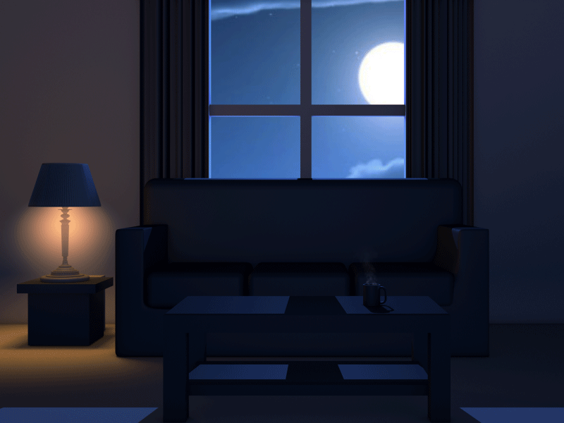 Coffee Night moonlight coffee cinema4d after effects cinema4d cinema 4d after effects