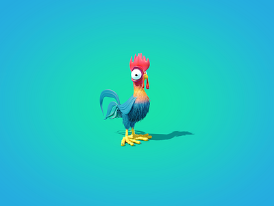 Hei Hei the Rooster after effects after effects cinema4d branding character chicken cinema 4d cinema4d design disney illustration moana photoshop render rooster