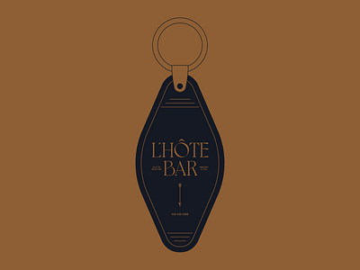 L'hôte Bar Keychain branding design illustration logo typeface typography vector