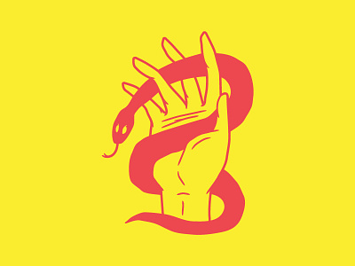 Handy Snake brand hand illustration snake