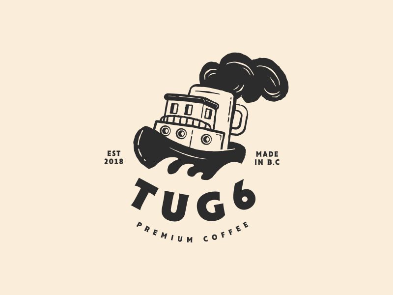 Tug 6 Coffee Branding badge brand branding coffee design illustration illustrator logo skull typeface typography vector