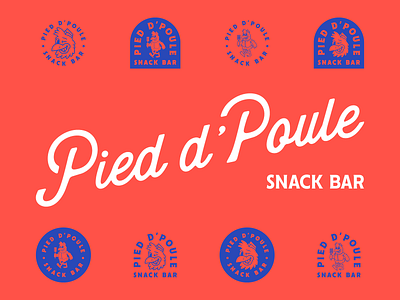 Pied d'Poule - Snack Bar badge brand branding character design illustration logo typeface typography vector