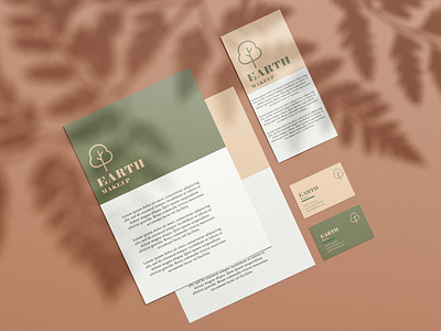 Earth Makeup Stationary branding design graphic design illustration logo typography