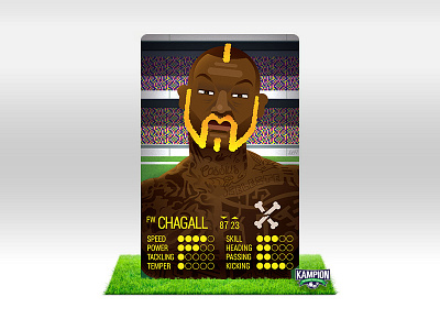 Kampion card beard black card football kampion player tattoo yellow