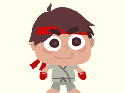 Little Ryu animation character gif kid ryu street fighter