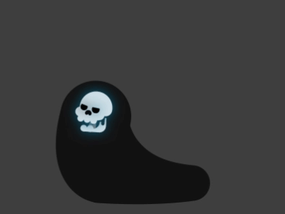 Ghost animation character dark ghost gif monster skull turn back