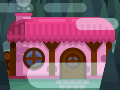 House in the hoods animation building fog forest gif home house pink smoke