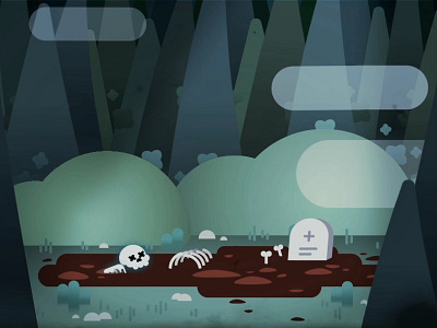 The End ∼ animation building cartoon dark fog forest ghost house monster skull smoke