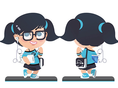 Geek character geek girl illustration
