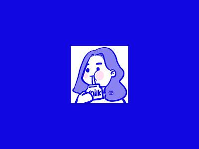 Sooooo blue colorful design drawing girl illustration milk