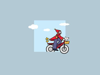 Girl riding a bike bike colorful drawing girl graphic design illustration poppy