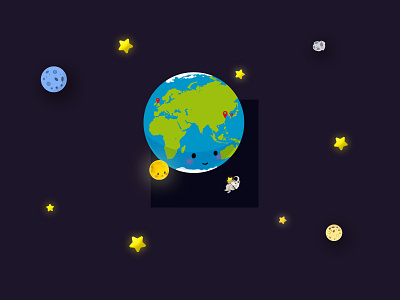 The Earth Day design drawing illustration star universe