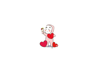 Ice cream boy heart illustration love