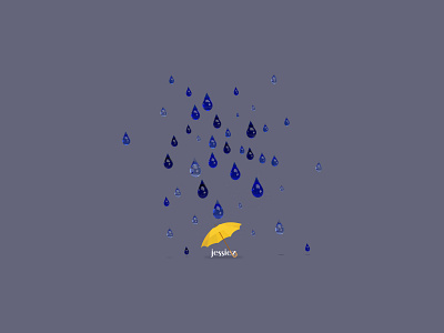 Rainy day 3d art illustration