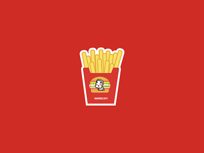 French fries boy colorful cute french fries illustration namkun red snack