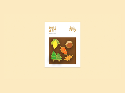 Aki autumn colorful drawing forest illustration museum nature pin tree