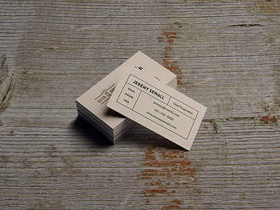 Jeremy Sewall Business Cards business cards kraft cards kraft paper