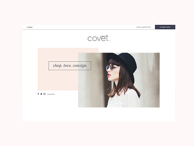 Covet Home Page Design digital fashion ui web web design