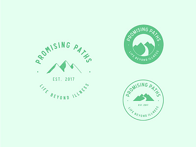 Promising Paths Badge Concepts badge branding logo mountains nonprofit wip