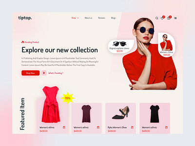 tiptop ecommerce website ecommerce ecommerce app home page interface landing page product page shop shopify store shopping shopping app store ui storefront website design woocommerce
