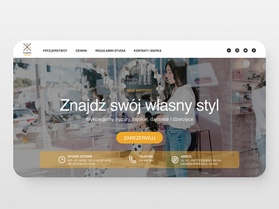 Landing page for Polish hairdressing salon