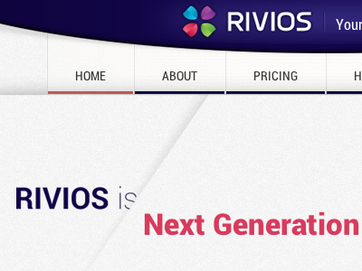 Rivios is... header web design