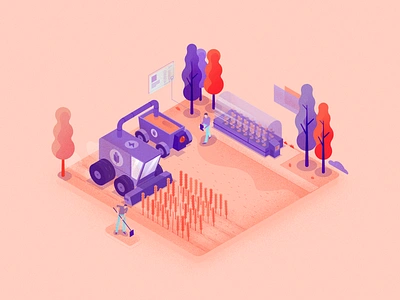 Agroindustria / Agro-industry agronomy design illustration isometric illustration