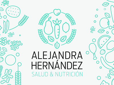 Alejandra Hernández Nutrición branding logo nutrición