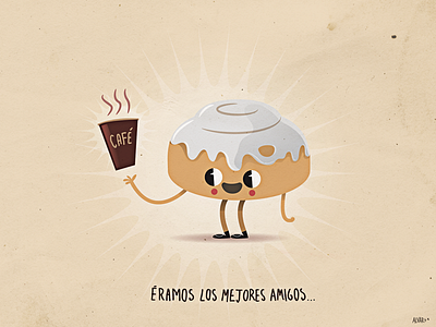 Éramos los mejores amigos coffee illustration