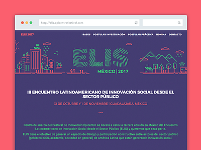 Landing page ELIS 2017 icons illustration innovation landing mexico