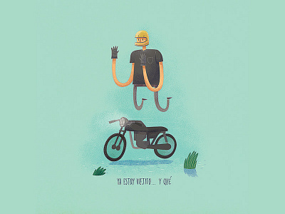 Viejito cafe racer digital illustration moto personal