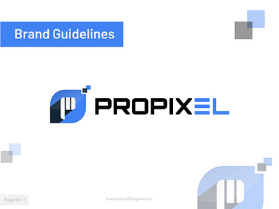 p letter modern logo | propixel logo | brand guide