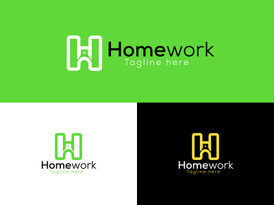 Homework logo design | h logo | home logo branding creative logo design graphic design h letter logo h logo h logo design home homework illustration logo logos vector w letter logo w logo work