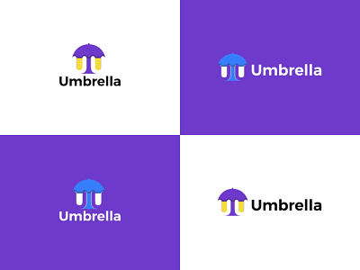 Umbrella logo design - U letter logo